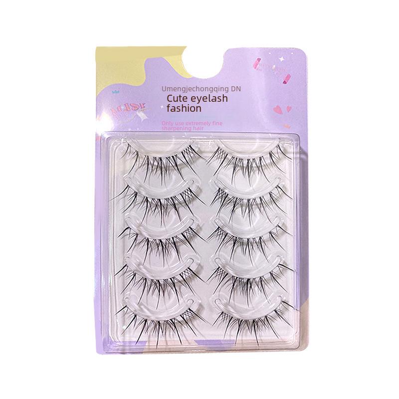 Mengji Shangpin M08 Airy Sunflower Fairy False Eyelashes - Natural Transparent Thin Stem