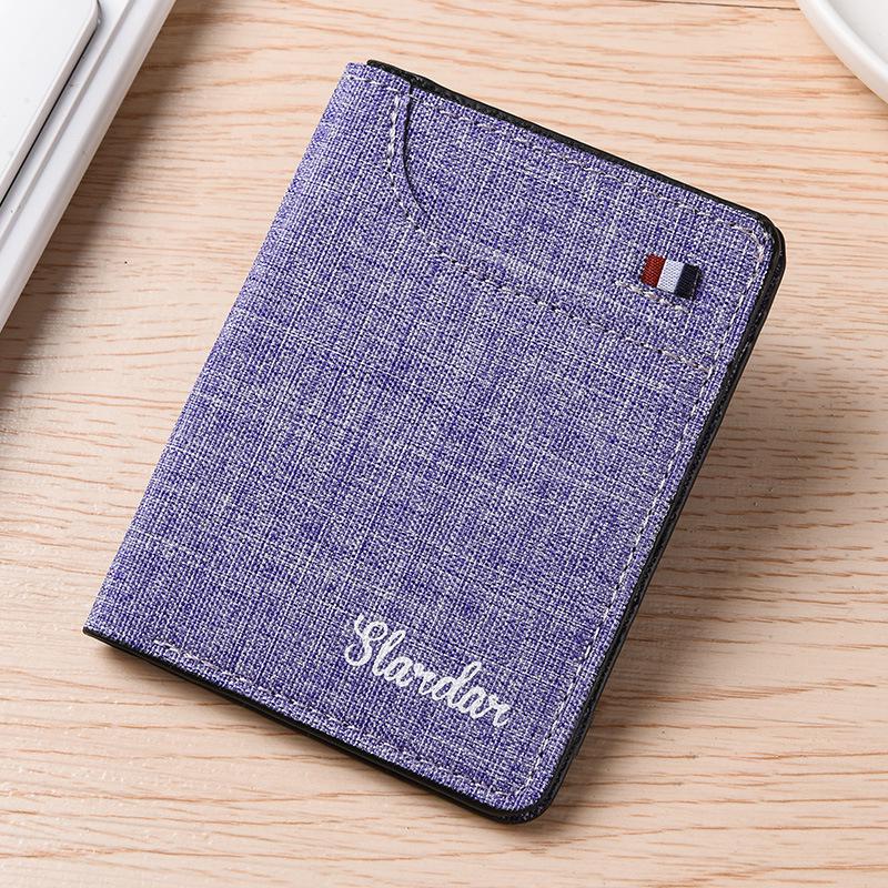 

Vertical Canvas Compact Wallet: Men s Slim Japanese-Style Coin and Card Holder with Leather Accents