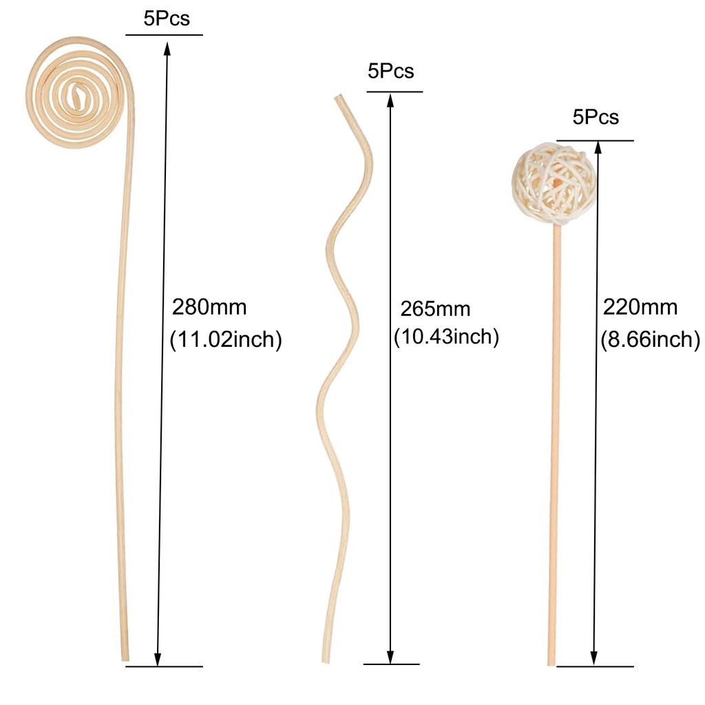 15 Stück Reed Diffuser Ersatzstäbchen DIY Handgemacht Wohnkultur Extra Dick Rattan Aromatherapie Diffusor Nachfüllstäbchen