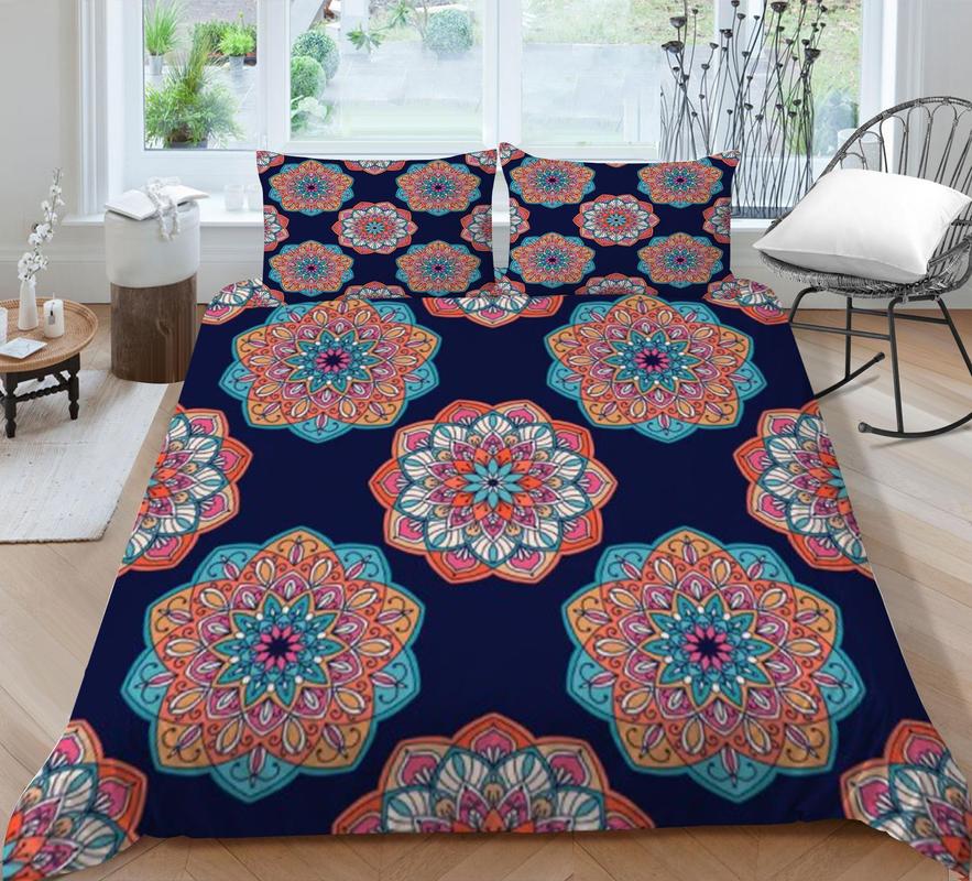 Bed Cover 3D Bohemia Printing Themed Print Homes Bedding Quilt Cover Textiles Polyester Breathable Home Bedclothes