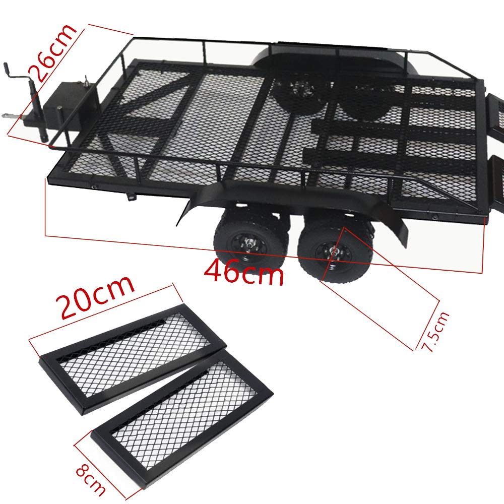 Goolsky Heavy Duty Large Trailer Cargo Transporter Metal Kit 110 Scale for TRAXXAS HSP Redcat RC4WD Tamiya Axial SCX10 D90 HPI RC Crawler Car DIY