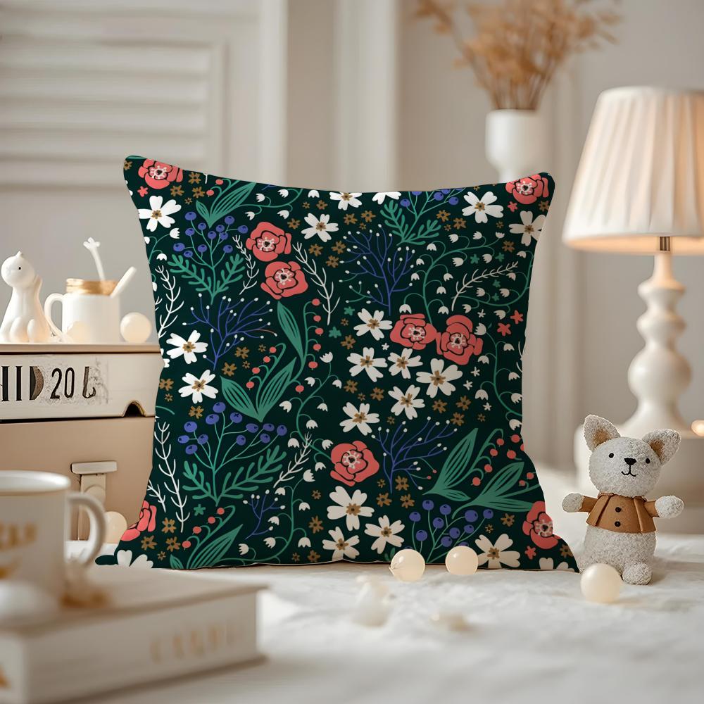 Sari Fabric Cushion Cover Pattern Printed Pillowcase For Living Room Sofa Cushion Cover & Bedroom Decor