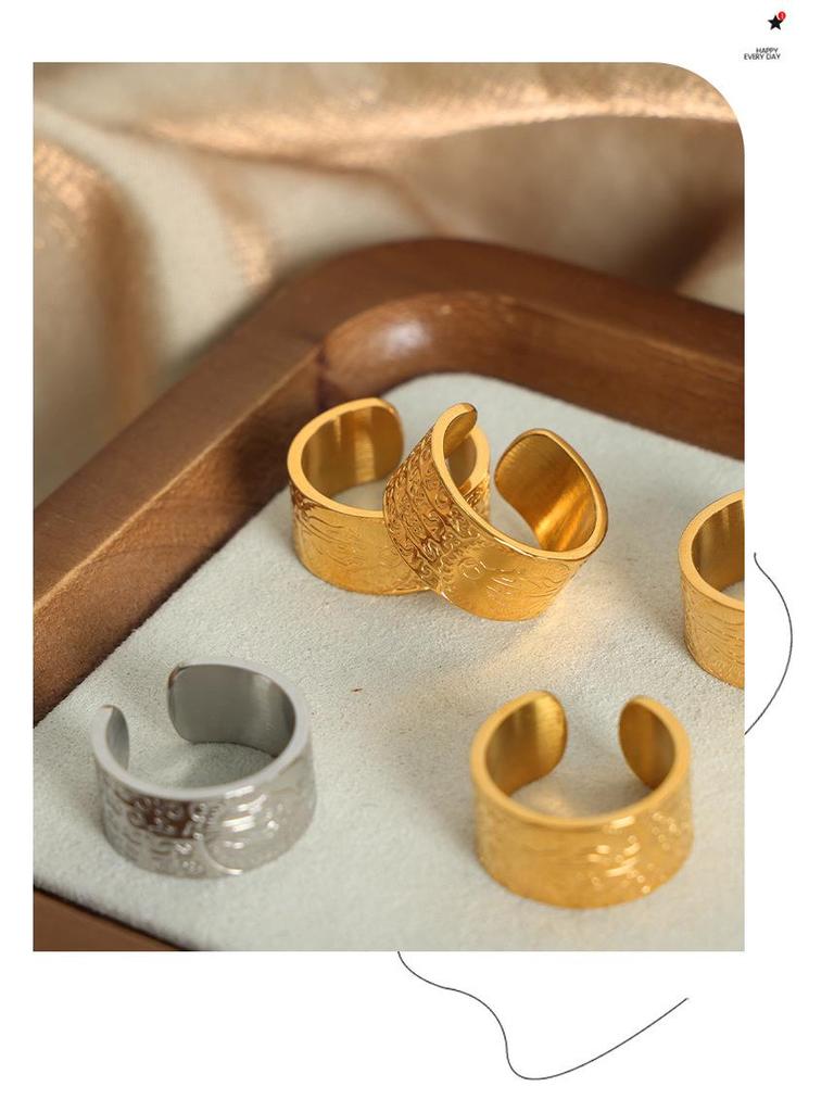 Personalized Engraved Geometric Titanium Steel Ring