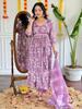 Beautiful Designer Floral Print Kurti Pant Dupatta Set Indian Women Top Tunic Salwar Suit