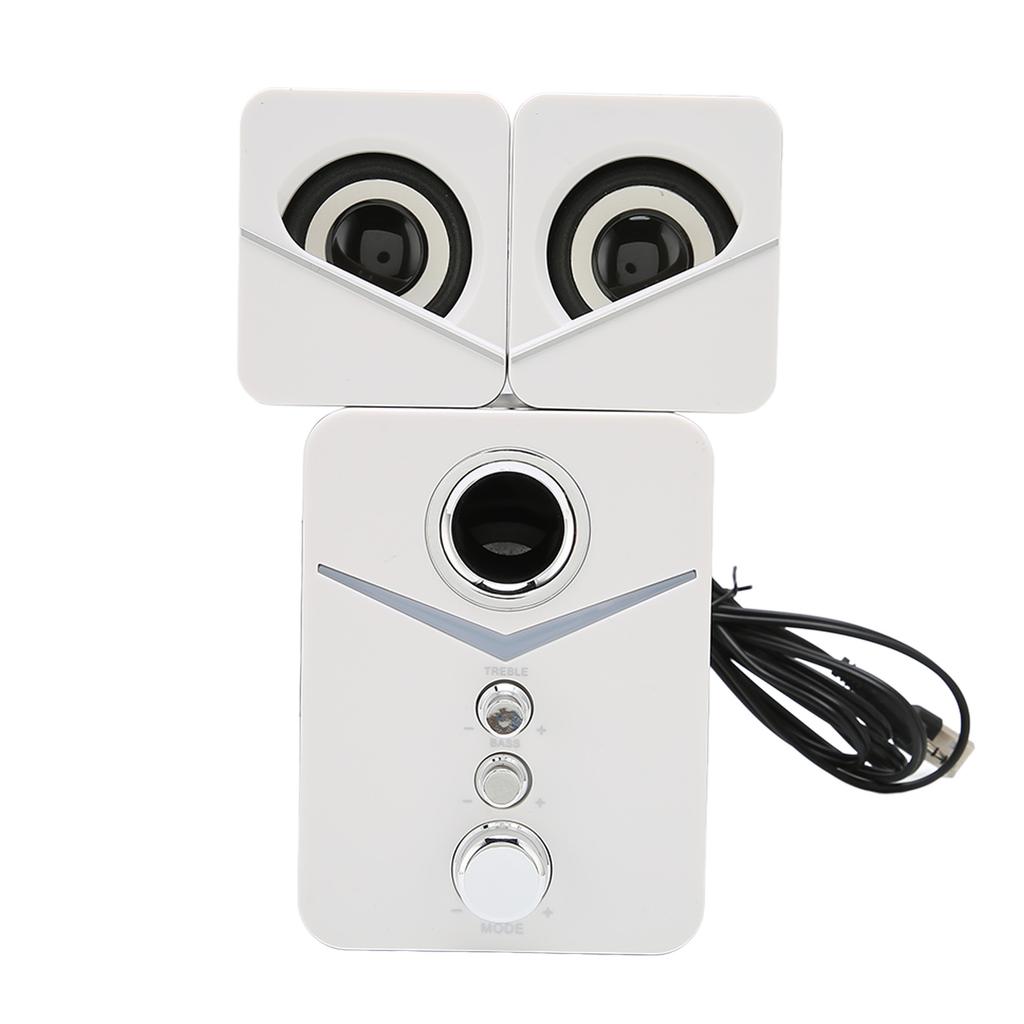 D‑221 Bluetooth Computer Speaker Deep Bass 2.1 Channel Mini Desktop Speaker for Wedding Party White