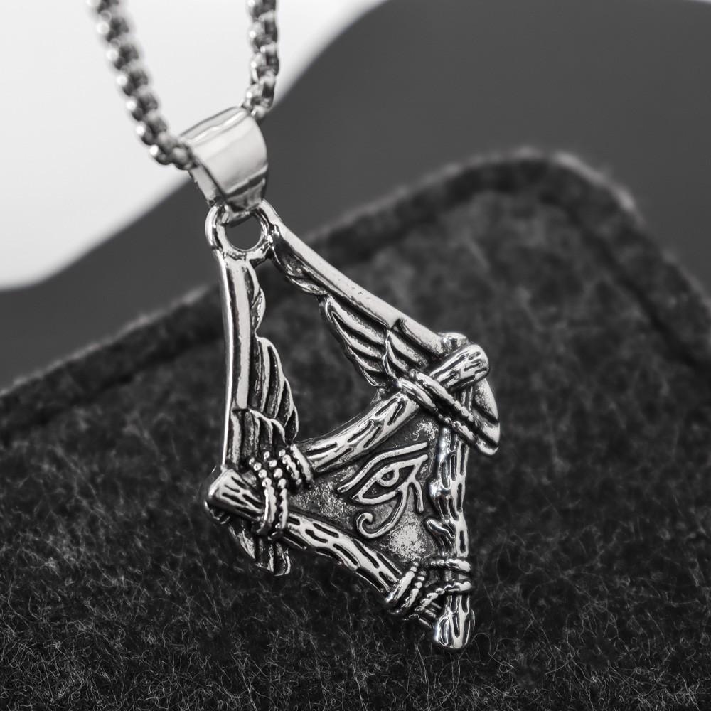 Retro Triangle Eye Eye of Horus Trendy Men's and Women's Jewelry Pendant Necklace