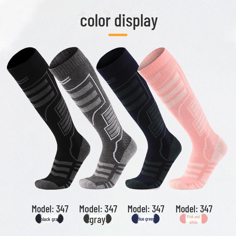 Thick Warm Merino Wool Long Snow Socks: Quick-Drying, Non-Slip, Wear-Resistant for Skiing