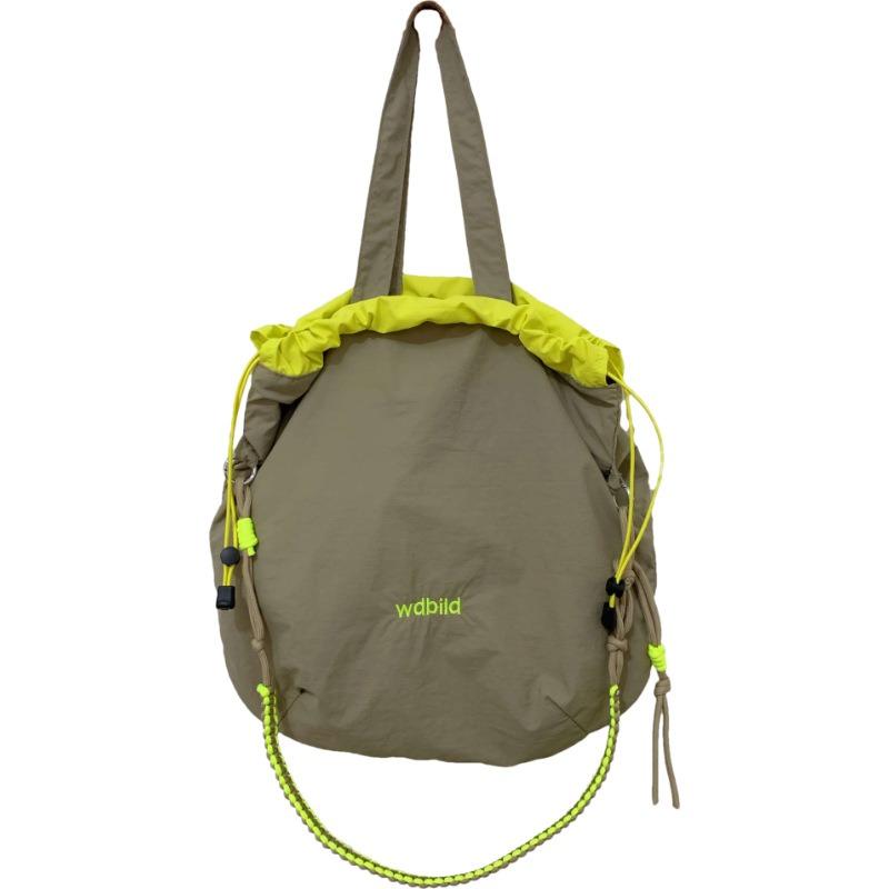 Niche Canvas Bag Color Matching Drawstring Adjustable Shoulder Strap Multi-function Hand Carry Contrasting Color Light Crossbody Shoulder Bag