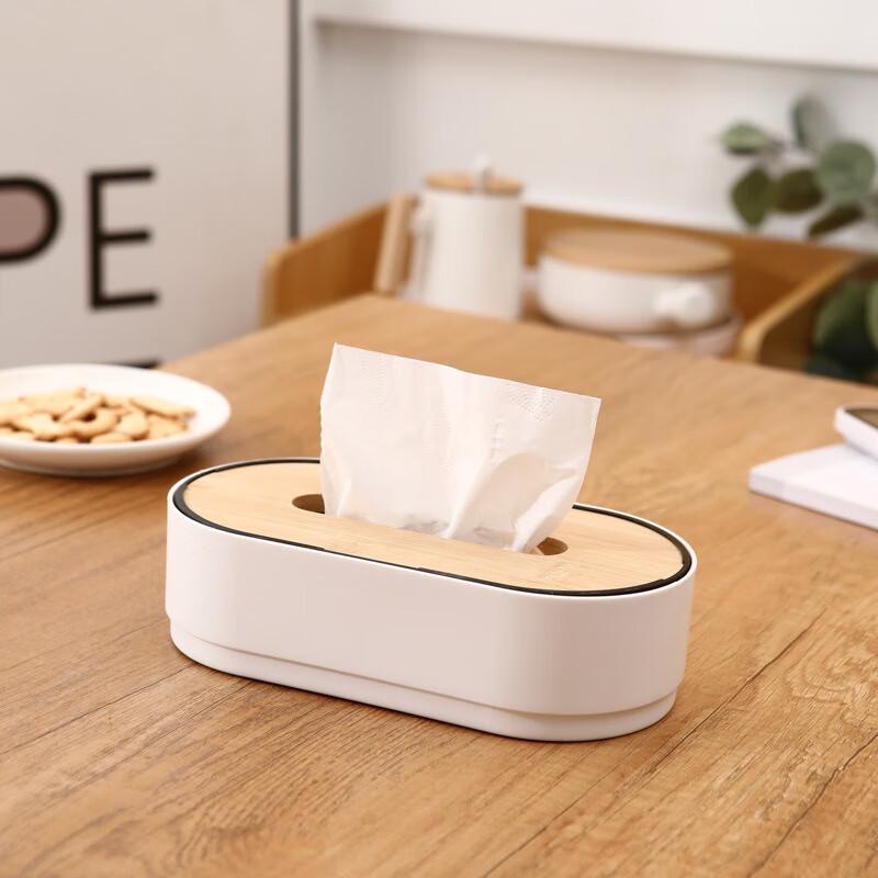Automatic Lift Bamboo Tissue Box