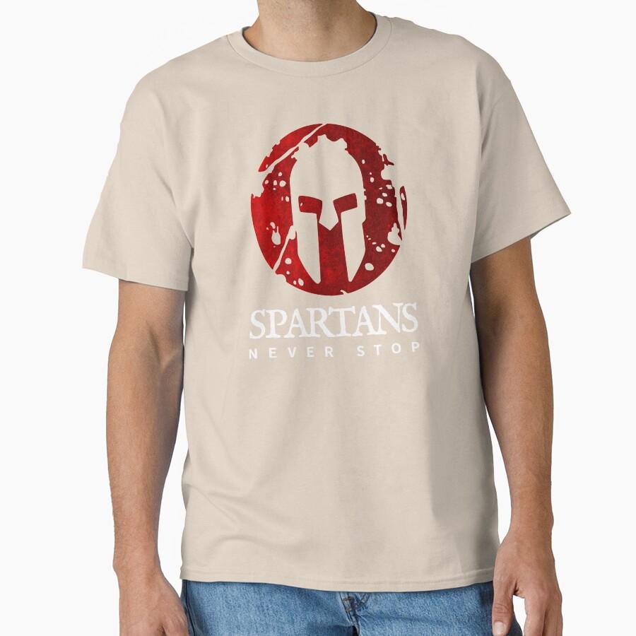 Spartans Never Stop Spartan warrior helmet ancient greece this is sparta T Shirt for men Large size Adult tops S-6XL