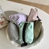 Solid Color Nylon Cloth Coin Purse Portable Cosmetic Bag Square Zipper Small Item Bag Travel