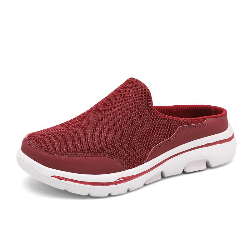 2025 summer baotou color matching half tray women's shoes multi-color mesh casual shoes lazy slippers