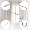 4 Pcs Single Curtain Rod Support, Curtain Rod Bracket Metal Curtain Rod Support Hanger Without Screws for Curtain Rod