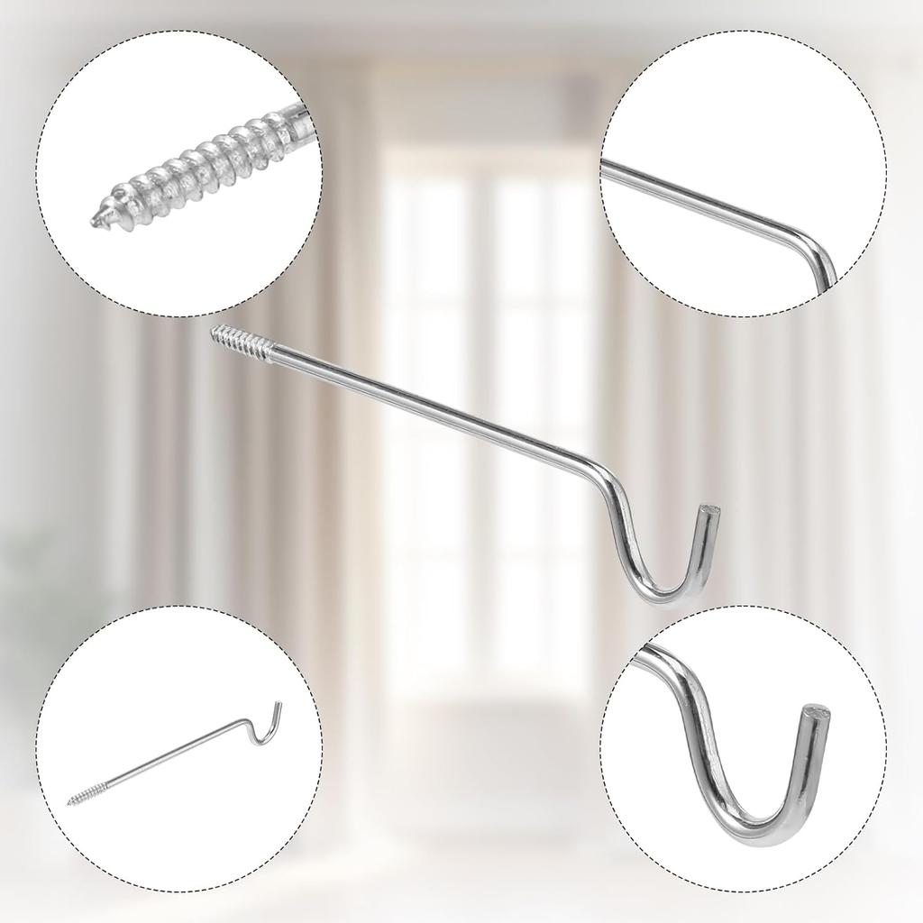 4 Pcs Single Curtain Rod Support, Curtain Rod Bracket Metal Curtain Rod Support Hanger Without Screws for Curtain Rod