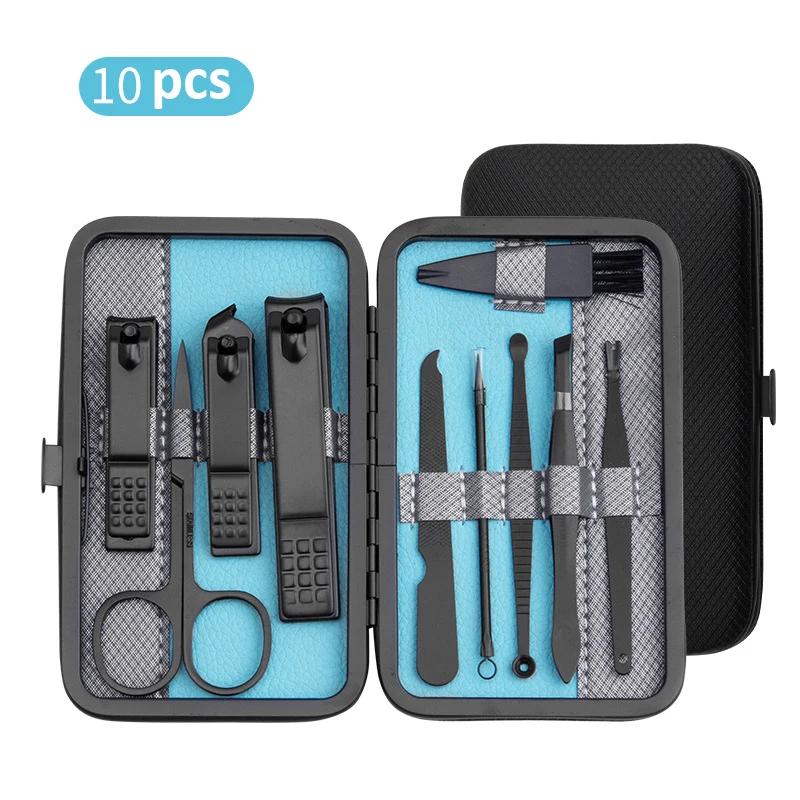 Kit de Manucure 10/15/25 Pièces Kit Complet Fonctionnalités Set Professionnel Acier Inoxydable Set de Pédicure Coupe-ongles Avec Étui Portable Idée Cadeau