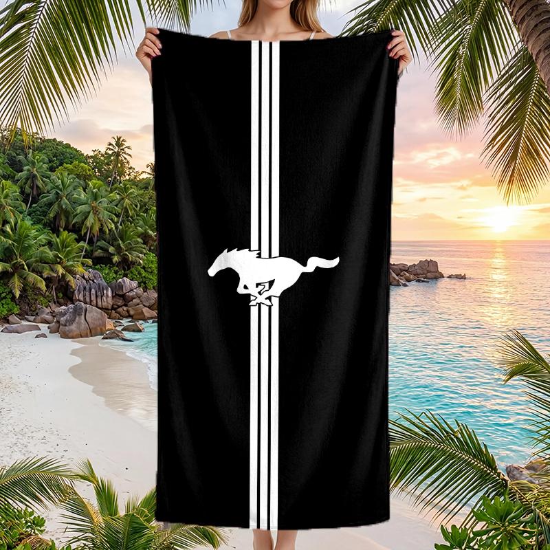 Mustang Fashion Beach Towel: Ideal for Summer Adventures Soft, absorbent and quick drying suitable for swimming and bathing