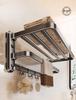 Vier-Saugnapf-Stanzfreier Wandmontage-Klappbarer Badezimmer-Handtuchhalter & Ablage