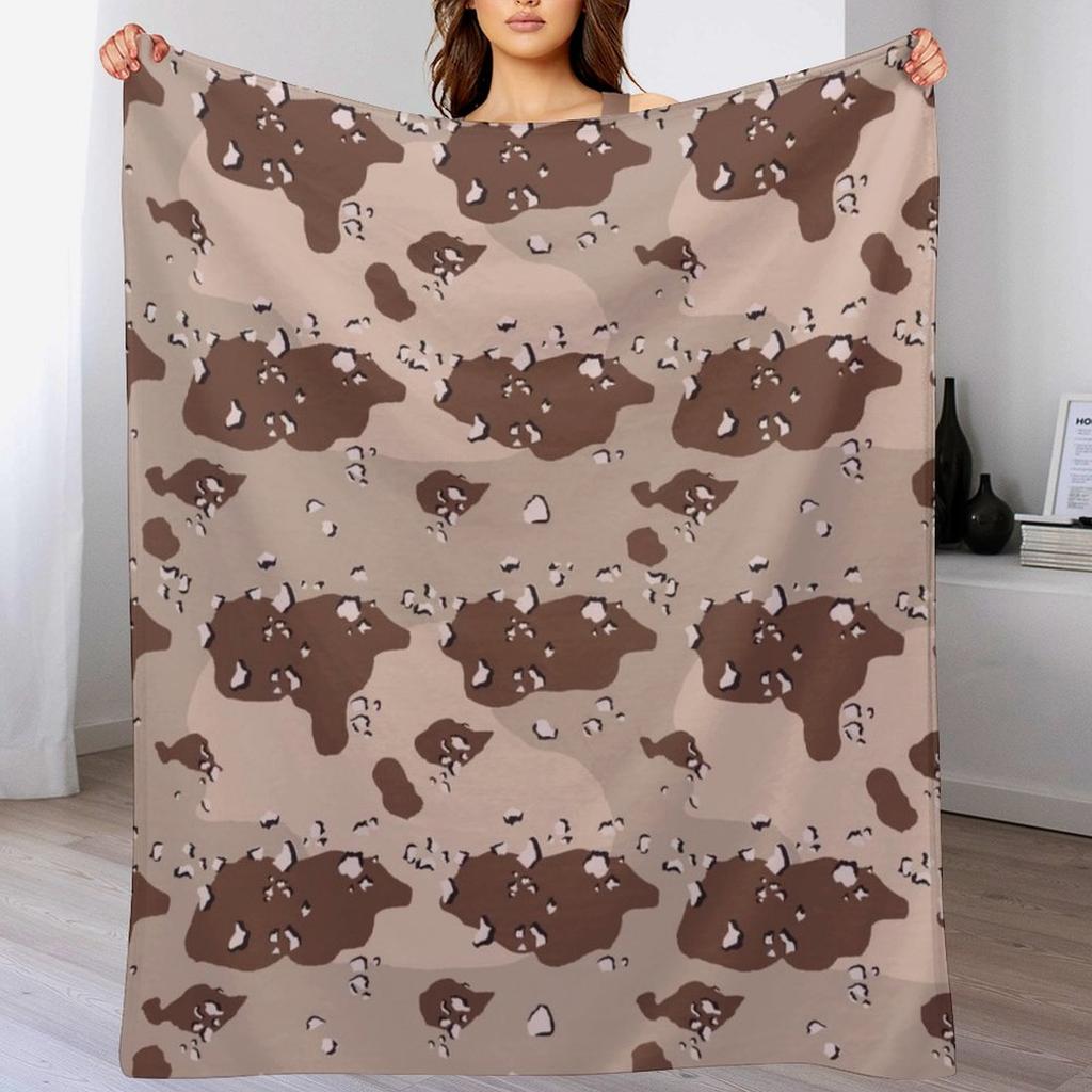 US Desert Choc Chip Camouflage Throw Blanket Soft Plush Blanket As Housewarming Gift