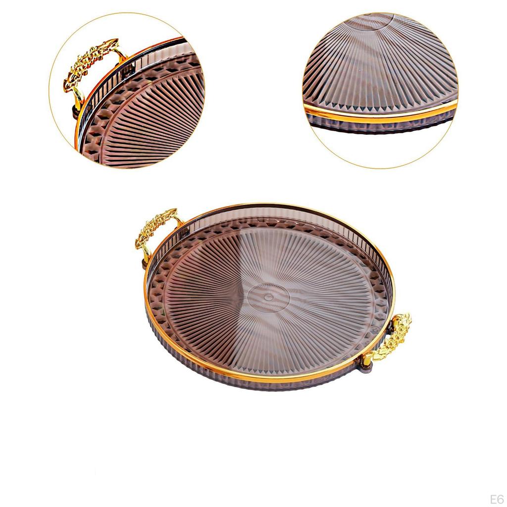 Round Serving Tray Cake Display Plate Versatile Easy To Clean Durability Fruit Food Storage