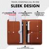 Genuine Leather Passport Wallet for Men and Travel Passport Holder with Airtag Airtag Passport Cover for Two Travel Essentials Festival Gift Lychee