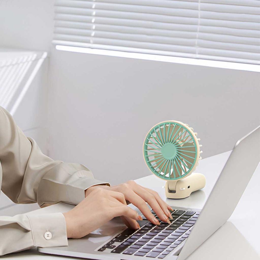 Handheld Fan USB Rechargeable Portable Mini Fan Cooling Strong Airflow Ultra Quiet 1200mAh 6 Speeds 3 Blade for Travel Office
