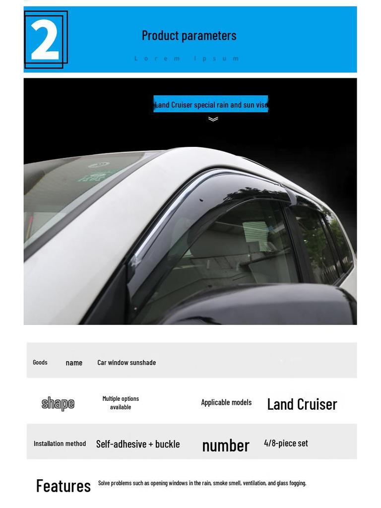 Rain Guards for 08-21 Land Cruiser LC200 - Modified Window Accessories