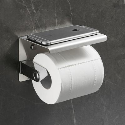 304 Stainless Steel Bathroom Roll Holder Wall Mounted Toilet Paper Towel Rack Mobile Phone Holder Chrome/Black Paper Plane