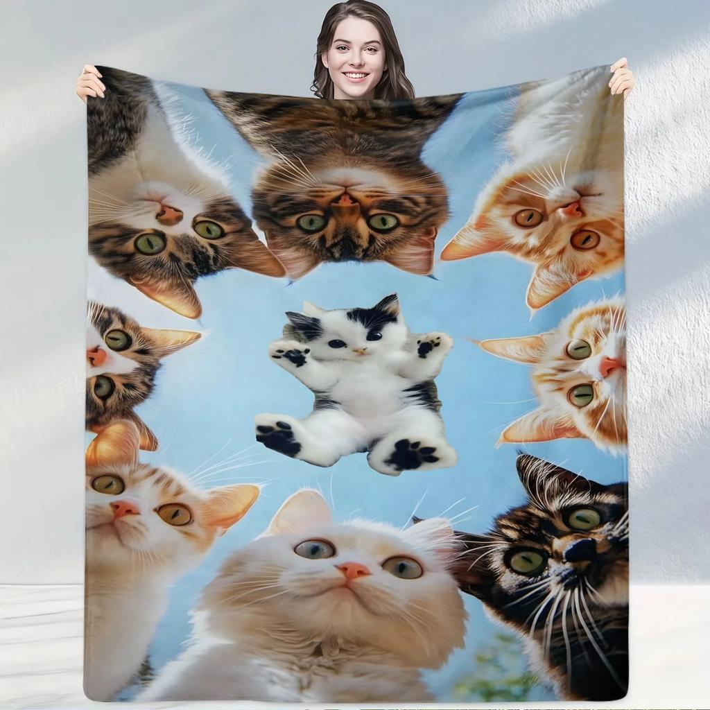 Cute Pet Silhouette Living Room Blanket Soft Throw for Sofa Decor Ideal Home Gift with Animal Pattern Perfect for Home Decoratio