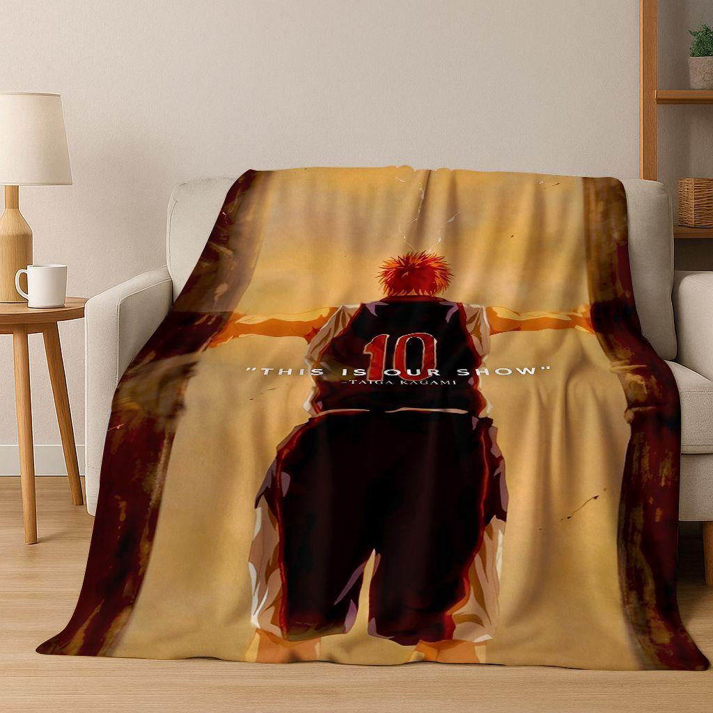 Anime Kuroko's Basketball Cartoon Art Flannel Blanket,Cozy Soft Throw Blanket for Home Bedroom Bed Sofa Picnic Cover Gift Kids