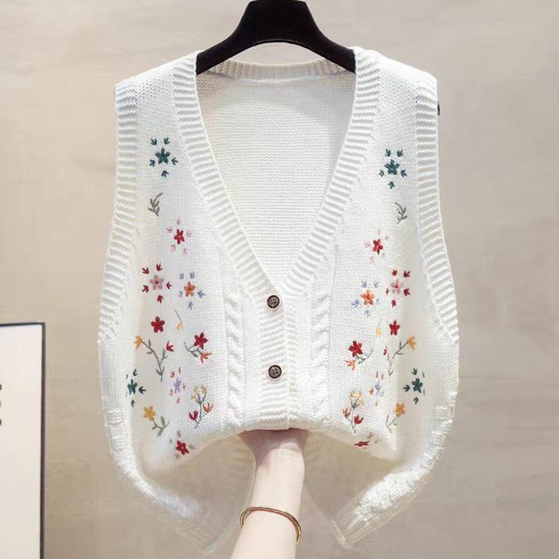 Sweaters Coat Cardigan for Women Autumn Winter Large Size Vintage Loose Sleeveless Knit Cardigan Sweaters Jacket