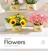 Sunflower Artificial Flower Arrangement - Small Bonsai Plastic Bouquet for Living Room or Dining Table Decor