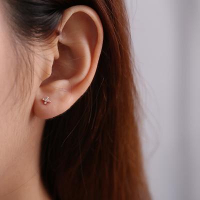 Diamond Cross Small Stud Earrings for Women Simple and Versatile Earrings