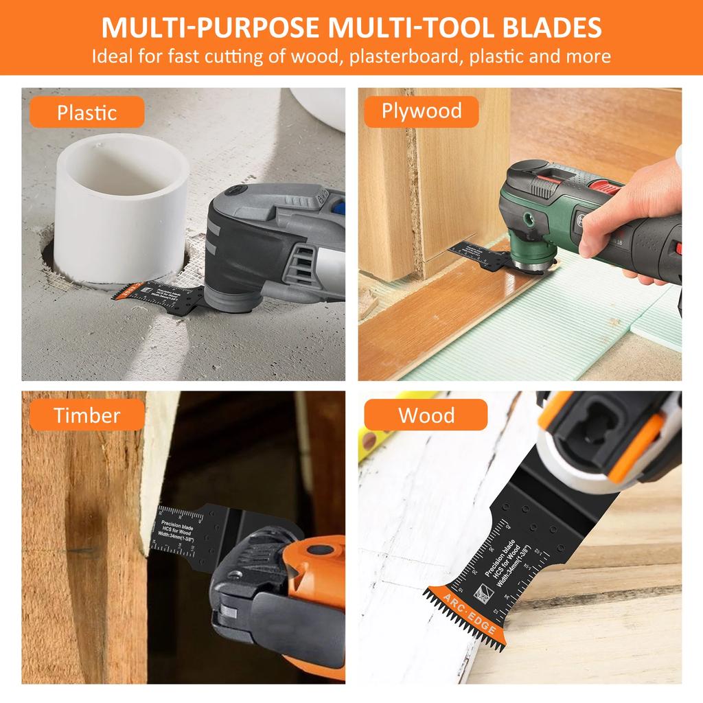 8Pcs Japanese Tooth Oscillating Saw Blades High Carbon Steel Multifunctional Curved-Edge Blades Universal for Cutting Wood