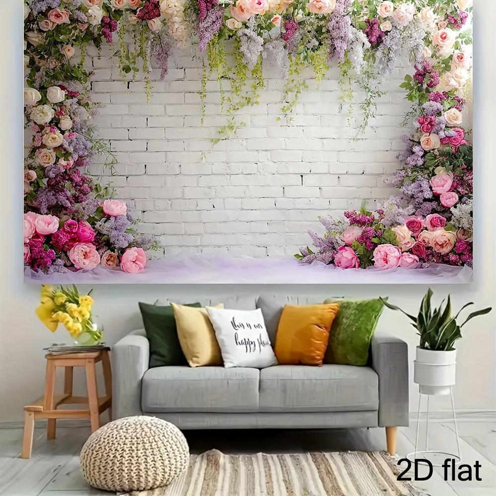 2D Flat Background 1 Piece Exquisite Floral and Vine Background Bedroom Outdoor Space Living Room Festival Celebration