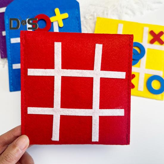 3/12/24Pcs Mini XO Felt Board Game Educational XO Puzzle Toy Toddler Boys Girls Portable Travel 2 Player Battle Strategic Board Game