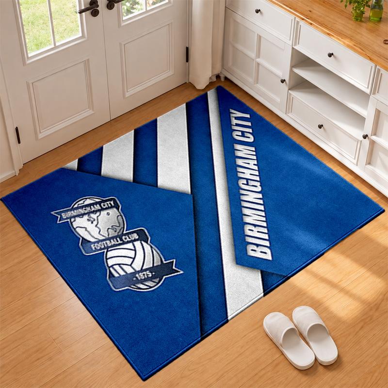 Birmingham City FC Carpet Door Mat for Living Room or Bedroom Protective Mat Under Chair Office Decoration Christmas Gift Birthday Present
