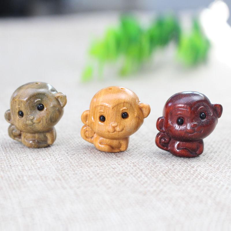 Creative Little Monkey Pendant Charm - Sandalwood Keychain & Phone Accessories