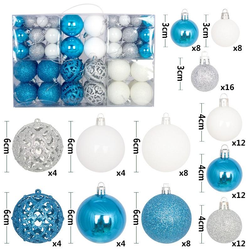 100Pcs Christmas Ball Ornaments Tree Decorative Shatterproof Decorations Hanging Xmas for Anniversary Wedding Party Holiday