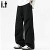 Fingercroxxit Men's Washed Cotton Straight Leg Casual Pants