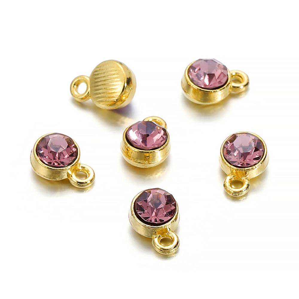 20Pcs/Lot Colorful Crystal Birthstone Dangle Charms Necklace Bracelet Earring Keychain Pendant For DIY Jeweley Making Supplies