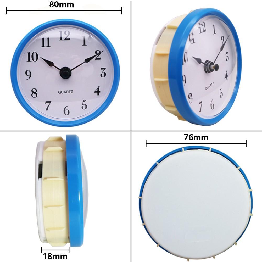 3-1/8 Inch (80 mm) Quartz Clock Insert  Hand Quartz Movement Pink Blue Trim