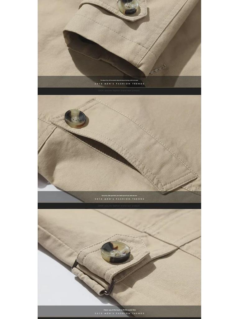 Herren Trendige Frühling Mid-Length Baumwolljacke - Leichter Casual Windbreaker