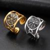 LIKGREAT Nordic Viking Vegvisir Ring Compass Rings for Men Women Stainless Steel Jewelry Protection Amulet Gift Wholesale