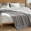 Thermal Insulation Blanket for Autumn Waffle Textured Fleece Throw Blanket Solid Color Milk Flannel Grid Cut Texture Sofa Plush Soft Warm Cozy Couch