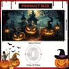 1 Piece Halloween Garage Banner Devil Pumpkin Lantern Backgroundoutdoor Garage Holiday Exterior Wall Decoration Shooting Prop