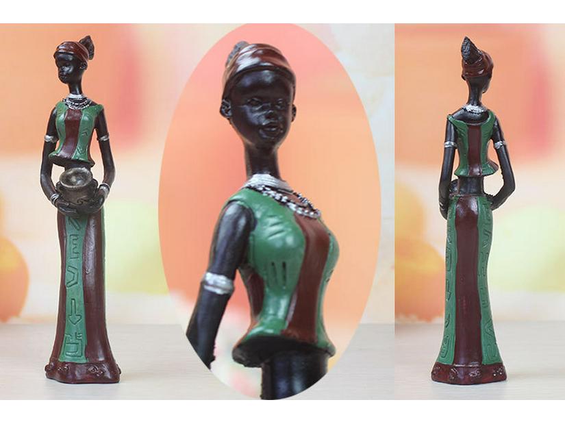 3-częściowy zestaw żywicznych lalek afrykańskich: Kreatywne Ozdoby do Dekoracji Domu