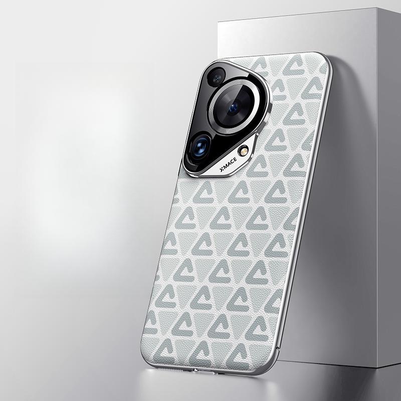 Suitable for Huawei P70Pro Pine Forest Plain Leather Phone Case, Pura70Ultra Lens Full Package Ultra-thin Luxurious Leather Case