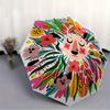 1pc Floral Mandala Automatic Folding Umbrella - 8-Rib Iron Frame, Windproof, Portable Sunshade with Plastic Handle for Travel & Outdoor Acti