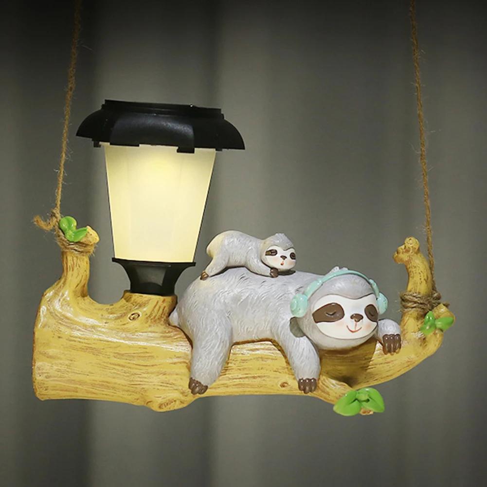 Squirrel Sloth Solar Decorative Lamp Cartoon Animal Statue LED Porch Lamp Creative Waterproof Removable for Home Path Aisle Lawn