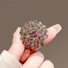 Women Brooch Sparkling Colorful Rhinestones Decor Dandelion Design Lapel Pin Sweater Scarf Badge Clothing Bags Accessories